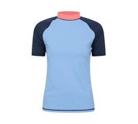 Mountain Warehouse Short Sleeves Womens UV Rash Vest - UPF50+, Ladies Rash Guard, Quick Dry, Flat Seams Top - Spring Summer Swimming, Beach, Under a Wetsuit Pale Blue Women's Size 8