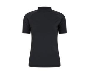 Mountain Warehouse Short Sleeves Womens UV Rash Vest - UPF50+, Ladies Rash Guard, Quick Dry, Flat Seams Top - Spring Summer Swimming, Beach, Under a Wetsuit Jet Black 20