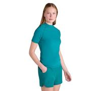 Mountain Warehouse Short Sleeves Womens UV Rash Vest - UPF50+ Sun Protection Ladies Rash Guard, Quick Dry, Flat Seams Top - for Summer Swimming, Beach & Under a Wetsuit, Dark Teal, 10