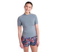 Mountain Warehouse Short Sleeves Womens UV Rash Vest - UPF50+ Sun Protection Ladies Rash Guard, Quick Dry, Flat Seams Top - for Spring Summer Swimming, Beach & Under a Wetsuit Khaki Women's Size 20