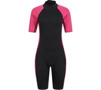 Mountain Warehouse Shorty Womens Wetsuit -2.5mm Thickness, Neoprene Ladies Swimsuit, Extended Puller, Flatlock Seams - For Spring Summer, Scuba Diving, Swimming Black Women's Size 8-10