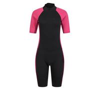 Mountain Warehouse Shorty Womens Wetsuit -2.5mm Thickness, Neoprene Ladies Swimsuit, Extended Puller, Flatlock Seams - For Spring Summer, Scuba Diving, Swimming Black Women's Size 12-14