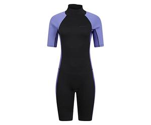 Mountain Warehouse Shorty Womens Wetsuit -2.5mm Thickness, Neoprene Ladies Swimsuit, Extended Puller, Flatlock Seams - For Spring Summer, Scuba Diving, Swimming Dusky Purple Women's Size 20-22