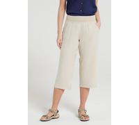 Mountain Warehouse 'skye' Lightweight Stretchy Waist Linen Blend Yoga Capri Pants In Beige Beige 10