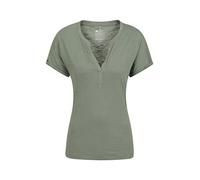 Mountain Warehouse Skye Womens Slub T-Shirt - UV Protection Ladies Casual Active Tee, Lightweight Top, Breathable - for Outdoors, Holiday, Gym, Hiking Khaki Women's Size 14