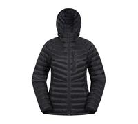Mountain Warehouse Skyline Womens Hydrophobic Down Jacket - Water Resistant, Insulated Puffer Jacket, Adjustable - Autumn Winter, Travelling & Daily Use Black Women's Size 24