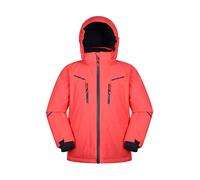 Mountain Warehouse Slalom Kids Extreme Waterproof Ski Jacket - Fleece Lined Padded Coat with Detachable Snowskirt, Boys & Girls - Winter Skiing, Sports, Walking Fiery Coral Kids Size 9-10 Years