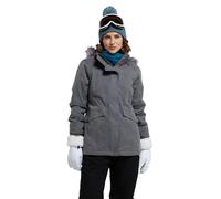 Mountain Warehouse Snow II Womens Waterproof Padded Ski Jacket - Breathable, Adjustable Cuffs with Detachable Snowskirt -Best for Autumn Winter Skiing, Sports & Outdoors Grey Women's Size 14