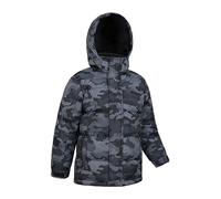 Mountain Warehouse Snow Kids Printed Water Resistant Padded Jacket - Ripstop Girls & Boys Puffer Jacket, Fleece Lined Coat with Hood - For Walking, Travelling & Hiking Camouflage Teen Size 13 Years