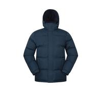 Mountain Warehouse Snow Mens Jacket - Water Resistant Raincoat, Adjustable Hood, Hem & Cuffs, Warm Puffer Coat - Best for Winter Travelling, Walking & Daily Use Navy XL