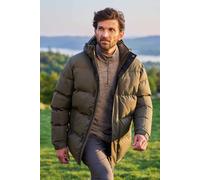 Mountain Warehouse 'Snow' Mens Padded Jacket Water Resistant Adjustable Hood Everyday Rain Coat Forest Green - Size Large