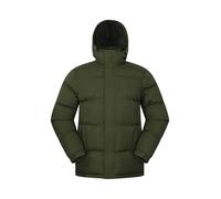 Mountain Warehouse Snow Mens Jacket - Water Resistant Raincoat, Adjustable Hood, Hem & Cuffs, Warm Puffer Coat - Best for Winter Travelling, Walking & Daily Use Dark Khaki L