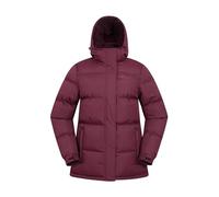 Mountain Warehouse Snow Womens Padded Jacket - Warm Water-resistant Full-zip Puffer Coat with Microfibre Insulation - Best for Spring Summer, Outdoors & Hiking Burgundy Women's Size 12