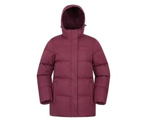 Mountain Warehouse Snow Womens Padded Jacket - Warm Water-resistant Full-zip Puffer Coat with Microfibre Insulation - Best for Spring Summer, Outdoors & Hiking Burgundy Women's Size 8