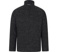Mountain Warehouse Snowdon Mens Micro Fleece Top - Breathable Antipill, Half Zip Collar Sweater, Quick Drying Smooth Pullover - For Spring Summer & Outdoors Black S