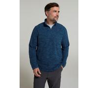 Mountain Warehouse Snowdon Mens Micro Fleece Top - Warm, Breathable, Quick Drying, Zip Collar Fleece Sweater, Soft & Smooth Pullover - For Spring Summer, Travelling, Walking Indigo 4XL