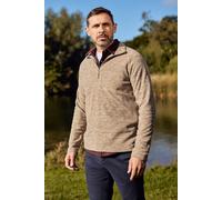 Mountain Warehouse Snowdon Mens Micro Fleece Top - Warm, Breathable, Quick Drying, Zip Collar Fleece Sweater, Soft & Smooth Pullover - For Spring Summer, Travelling, Walking Light Brown L