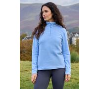 Mountain Warehouse Snowdon Womens Fleece Top - Warm Pullover, Lightweight Sweater, Half Zip, Breathable Ladies Tee, Quick Drying - For Spring Summer, Walking, Travelling Corn Blue Women's Size 12
