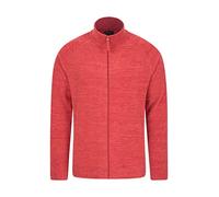 Mountain Warehouse Snowdon Mens Full Zip Fleece - Midlayer Pullover, Breathable Jacket, Soft Outerwear, Smooth Fleece Top - For Spring Summer, Travelling Dark Red XL