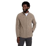 Mountain Warehouse Snowdon Mens Full Zip Fleece - Midlayer Pullover, Breathable Jacket, Soft Outerwear, Smooth Fleece Top - For Spring Summer, Travelling Light Brown XS