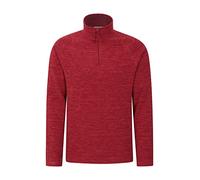 Mountain Warehouse Snowdon Mens Micro Fleece Top - Breathable Antipill, Half Zip Collar Sweater, Quick Drying Smooth Pullover - For Spring Summer & Outdoors Dark Red L