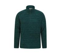 Mountain Warehouse Snowdon Mens Micro Fleece Top - Breathable Antipill, Half Zip Collar Sweater, Quick Drying Smooth Pullover - For Spring Summer & Outdoors Dark Green S