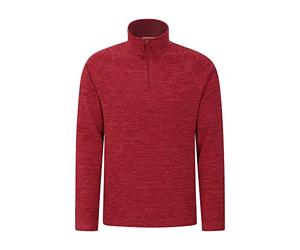 Mountain Warehouse Snowdon Mens Micro Fleece Top - Breathable Antipill, Half Zip Collar Sweater, Quick Drying Smooth Pullover - For Spring Summer & Outdoors Dark Red 2XL