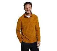 Mountain Warehouse Snowdon Mens Micro Fleece Top - Warm, Breathable, Quick Drying, Zip Collar Fleece Sweater, Soft & Smooth Pullover - For Spring Summer, Travelling, Walking Mustard 4XL