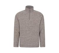 Mountain Warehouse Snowdon Mens Micro Fleece Top - Warm, Breathable, Quick Drying, Zip Collar Fleece Sweater, Soft & Smooth Pullover - For Spring Summer, Travelling, Walking Light Brown L