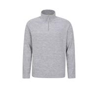 Mountain Warehouse Snowdon Mens Micro Fleece Top - Warm, Breathable, Quick Drying, Zip Collar Fleece Sweater, Soft & Smooth Pullover - For Spring Summer, Travelling, Walking Light Grey XXS