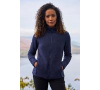 Mountain Warehouse Snowdon Womens Full Zip Fleece - Lightweight Ladies Sweater Top, Breathable Baselayer, Antipill - Best for Spring Summer, Camping & Hiking Dark Blue Women's Size 6