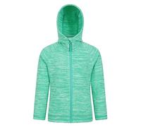 Mountain Warehouse Snowdonia II Kids Hoodie - Full-zip Microfleece Top with Front Pockets, For Boys & Girls - Best for Spring Summer, Camping, Outdoors & Hiking Green Kids Size 7-8 Years