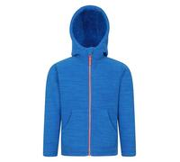 Mountain Warehouse Snowdonia II Kids Hoodie - Full-zip Microfleece Top with Front Pockets for Boys & Girls - Best for Spring Summer, Camping, Outdoors & Hiking Blue Kids Size 5-6 Years