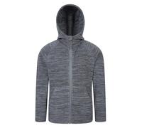 Mountain Warehouse Snowdonia II Kids Hoodie - Full-zip Microfleece Top with Front Pockets, For Boys & Girls - Best for Spring Summer, Camping, Outdoors & Hiking Grey Teen Size 13 Years