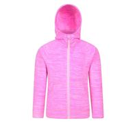 Mountain Warehouse Snowdonia II Kids Hoodie - Full-zip Microfleece Top with Front Pockets, For Boys & Girls - Best for Spring Summer, Camping, Outdoors & Hiking Bright Pink Kids Size 5-6 Years