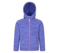 Mountain Warehouse Snowdonia II Kids Hoodie - Full-zip Microfleece Top with Front Pockets, For Boys & Girls - Best for Spring Summer, Camping, Outdoors & Hiking Dark Purple Kids Size 5-6 Years