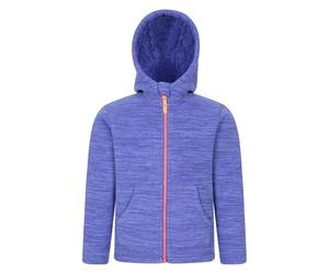 Mountain Warehouse Snowdonia II Kids Hoodie - Full-zip Microfleece Top with Front Pockets for Boys & Girls - Best for Spring Summer, Camping, Outdoors & Hiking Dark Purple Kids Size 9-10 Years