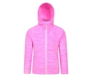 Mountain Warehouse Snowdonia II Kids Hoodie - Full-zip Microfleece Top with Front Pockets for Boys & Girls - Best for Spring Summer, Camping, Outdoors & Hiking Bright Pink 9-10y