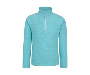 Mountain Warehouse Snowdonia Kids Half-Zip Fleece - Lightweight & Breathable Microfleece Sweatshirt, Boys & Girls - Autumn Winter, Outdoors, Travelling & Hiking Turquoise Kids Size 5-6 Years