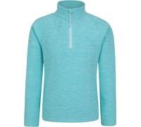 Mountain Warehouse Snowdonia Kids Half-Zip Fleece - Lightweight & Breathable Microfleece Sweatshirt, Boys & Girls - Autumn Winter, Outdoors, Travelling & Hiking Turquoise Kids Size 3-4 Years