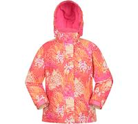 Mountain Warehouse Snowdrop Printed Kids Ski Jacket - Waterproof, Integrated Snowskirt, Detachable Hood, Adjustable Cuffs -Best for Snowboarding, Winter Sports Bright Orange Teen Size 13 Years
