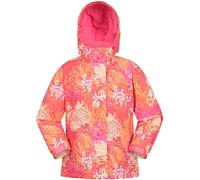 Mountain Warehouse Snowdrop Printed Kids Ski Jacket - Waterproof, Integrated Snowskirt, Detachable Hood, Adjustable Cuffs -Best for Snowboarding, Winter Sports Bright Orange Kids Size 2-3 Years