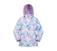 Mountain Warehouse Snowdrop Printed Kids Ski Jacket - Waterproof, Integrated Snowskirt, Detachable Hood, Adjustable Cuffs -Best for Snowboarding, Winter Sports Pale Pink Kids Size 5-6 Years