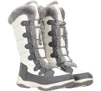 Mountain Warehouse Snowflake Womens Long Snowboots - Faux Fur, High Traction Outsole - Snowproof Winter Shoes White Adult Shoe Size 5