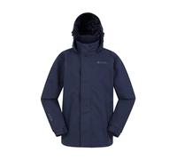 Mountain Warehouse Solar Kids Unisex Waterproof Jacket - Rip Stop Fabric, Taped Seams Adjustable Cuffs, Adjustable Hood, Boys & Girls, Best for & Outdoors Navy Teen Size 13 Years