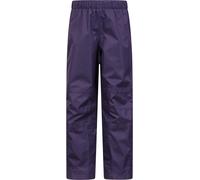 Mountain Warehouse Spray Kids Waterproof Over Trousers - Breathable Childrens Over Pants, Half Leg Zip, Taped Seams Rain Pants - for Travelling & Outdoors Purple Kids Size 9-10 Years