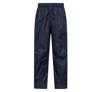 Mountain Warehouse Spray Kids Waterproof Over Trousers - Breathable Childrens Over Pants, Half Leg Zip, Taped Seams Rain Pants - for Travelling & Outdoors Navy Kids Size 11-12 Years