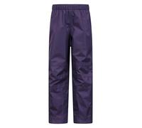 Mountain Warehouse Spray Kids Waterproof Over Trousers - Breathable Childrens Over Pants, Half Leg Zip, Taped Seams Rain Pants - for Travelling & Outdoors Purple Kids Size 9-10 Years