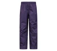 Mountain Warehouse Spray Kids Waterproof Over Trousers - Breathable Childrens Over Pants, Half Leg Zip, Taped Seams Rain Pants - Spring Summer, Travelling Purple Kids Size 9-10 Years