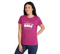 Mountain Warehouse St Davids Printed Cotton T-Shirt - Lightweight & Breathable, Standard Fit Tee - for Spring Summer, Outdoors, Holiday, Walking & Sports Purple Women's Size 14